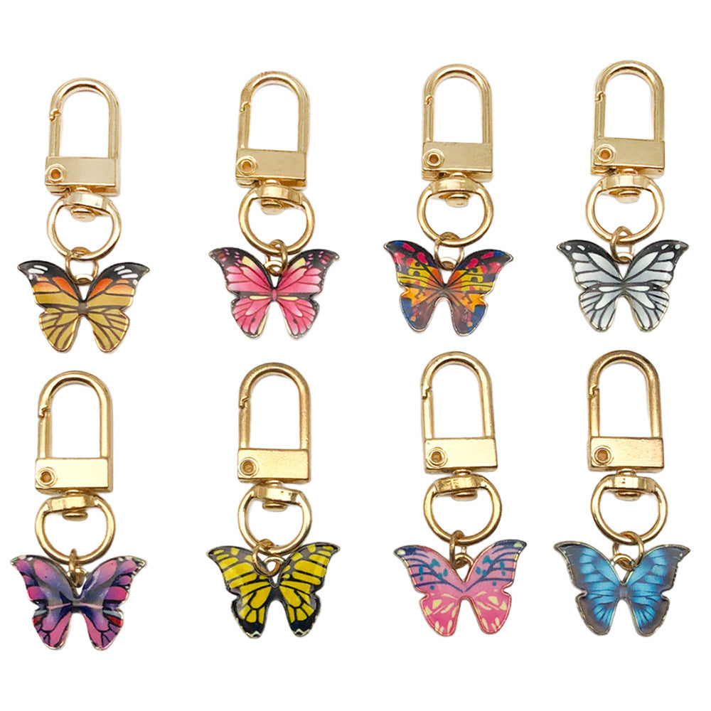 Wholesale Colorful butterfly metal keychain