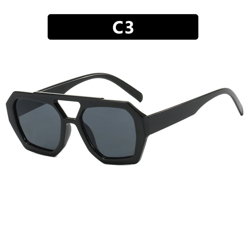 Wholesale of Irregular PC Sunglasses with Double Beams