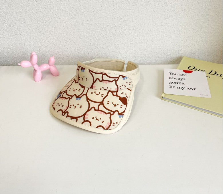 Cartoon de algodón para niños de verano al por mayor Big Brim Sunshade Top de copa vacía