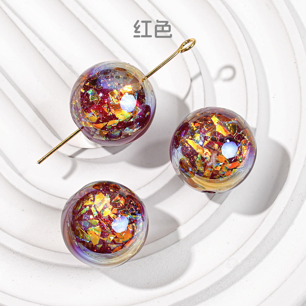 Wholesale 50pcs/1pack Colorful European Platinum Straight Hole DIY Beads