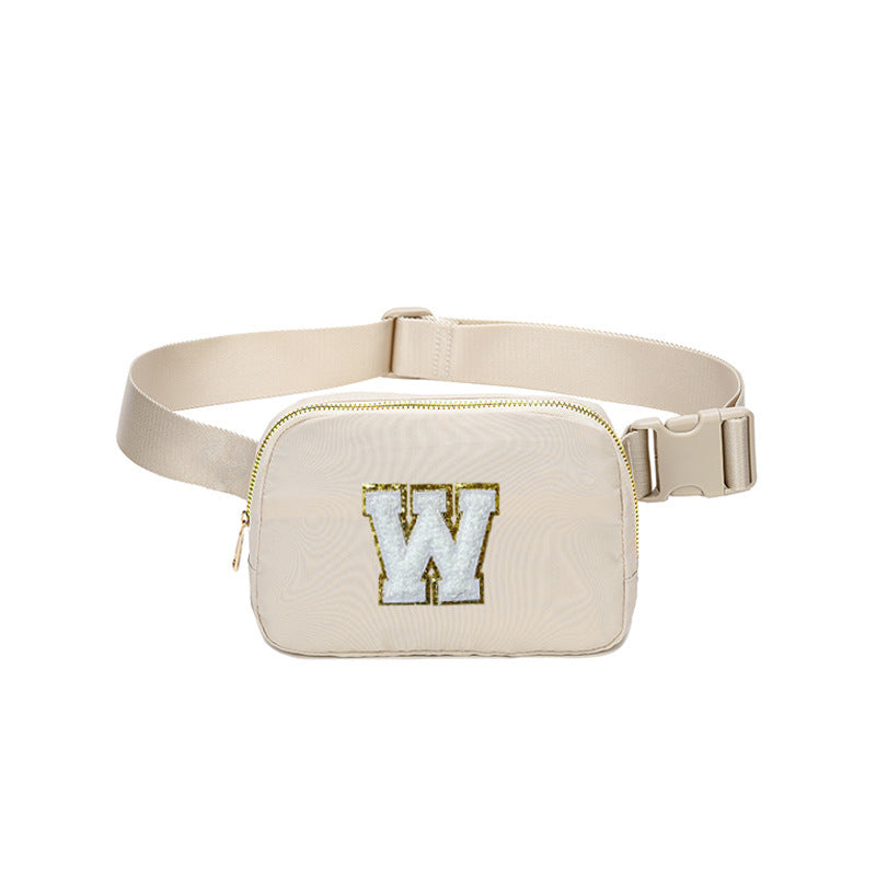 Wholesale Embroidered Letters Nylon Waterproof Waist Bag Fitness Chest Bag