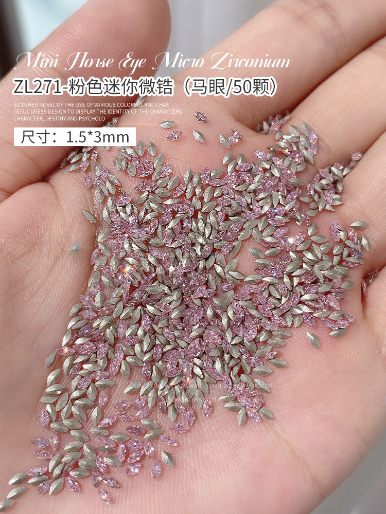 Wholesale 50/1000/10000pcs nail art mini small pointed bottom zircon shaped diamond super flash mini white micro zircon nail decoration