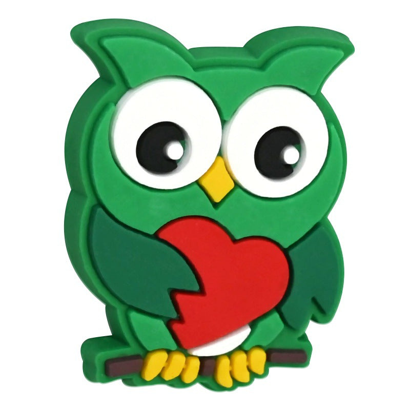 Wholesale 100pcs Owl Series Creative Bead Jewelry Soft Rubber Beads