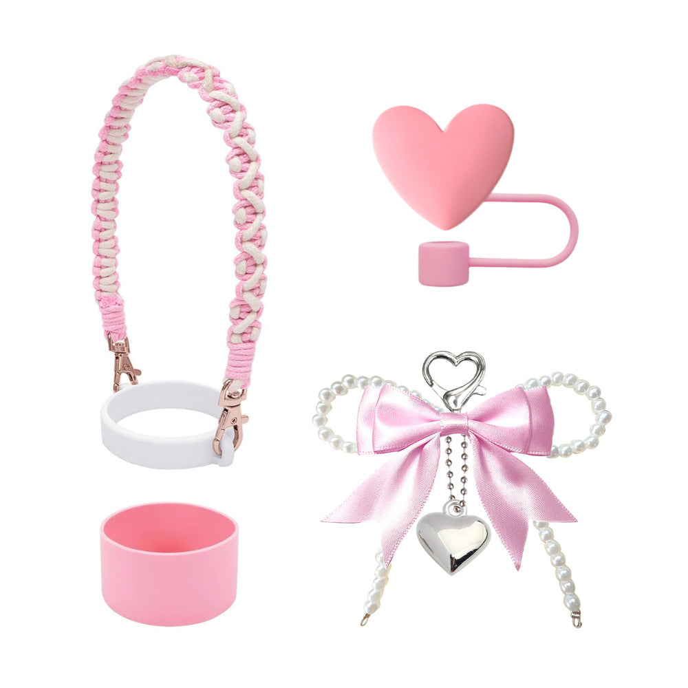 Wholesale Bowknot Pearl Phone Chain Love Straw Hat