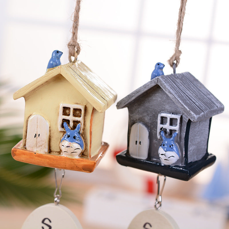 Wholesale Creative Cartoon Kitten Cabin Bell Wind Chime Ornaments