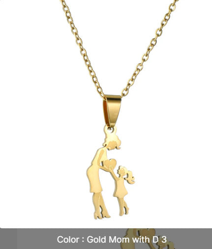 Wholesale DIY Warm Mother and Daughter Necklace