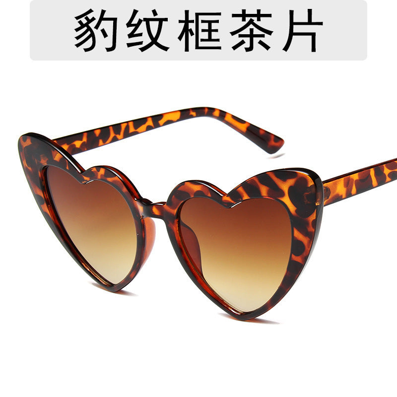 Wholesale  Heart-Shaped Lenses, Special-Shaped Heart-Shaped Sunglasses, Fashionable Peach Heart Sunglasses, Trendy Women's Party Cat-Eye Glasses