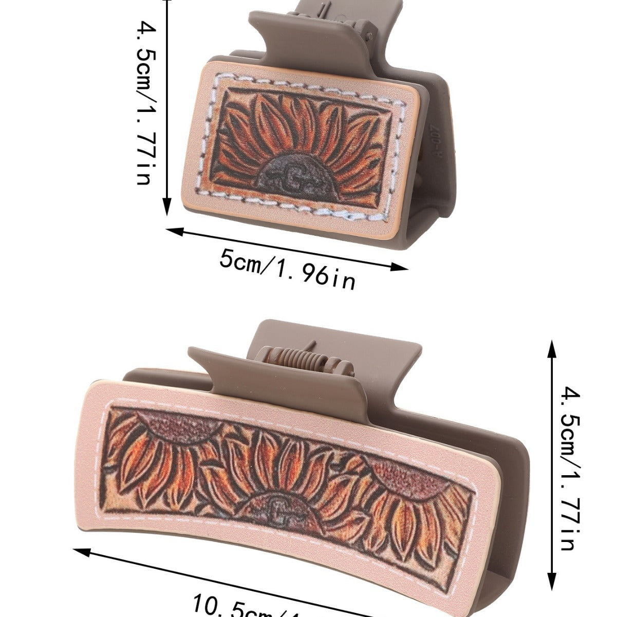 Wholesale Western Style Sunflower Cactus Poker Pattern Leather Hairpin