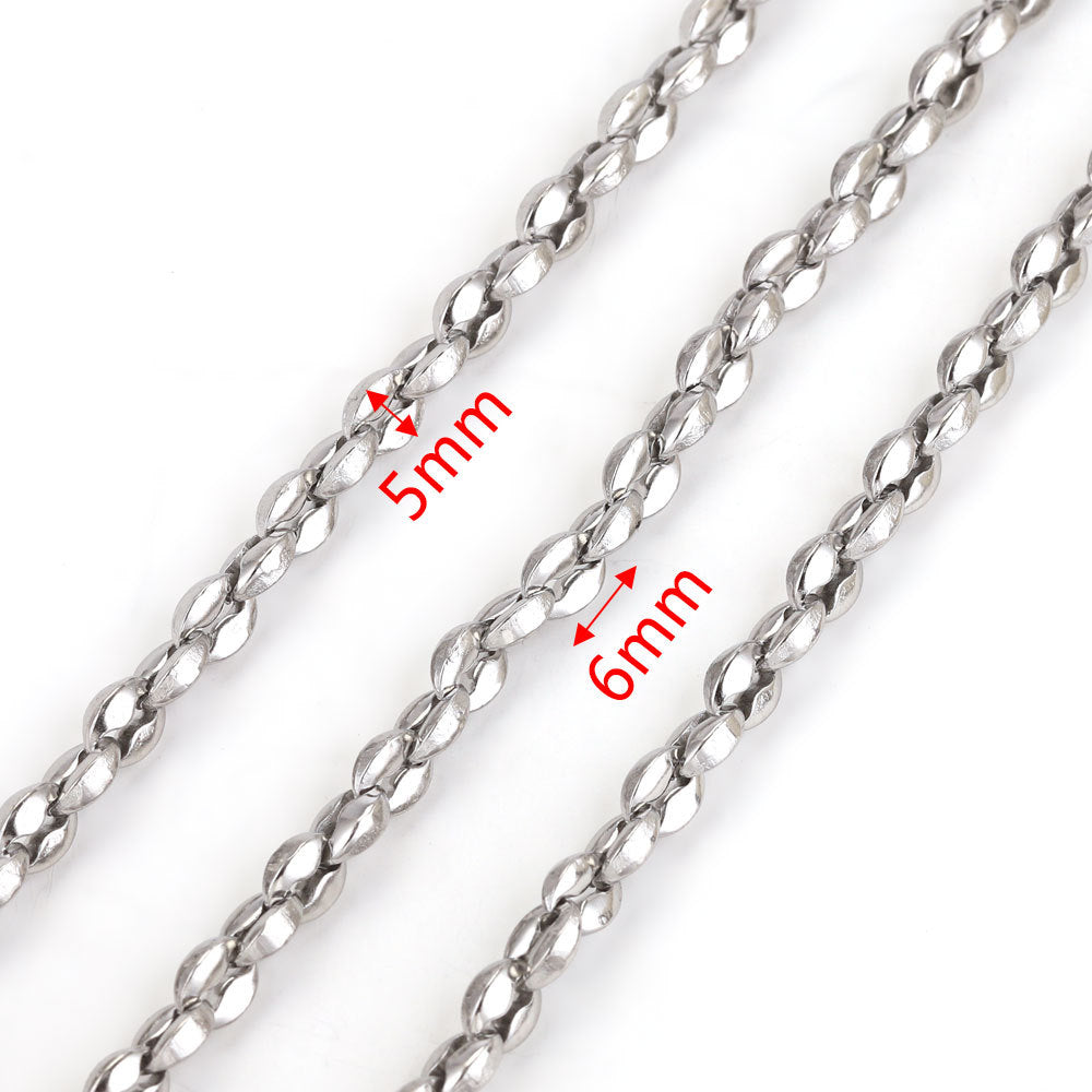 Wholesale 5 rolls - 500 cm various styles of stainless steel punk chain