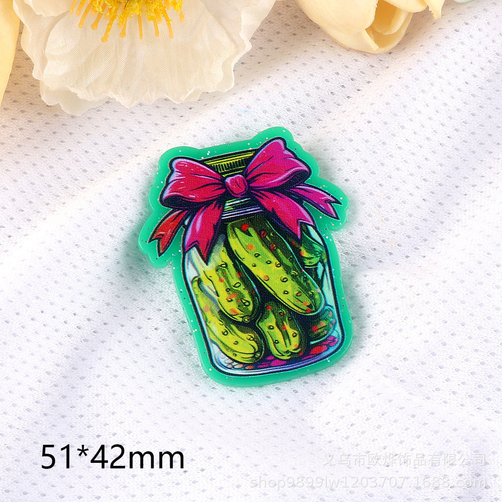 Wholesale  5pcs/pack  Cartoon bow heart ornament Acrylic Flatback