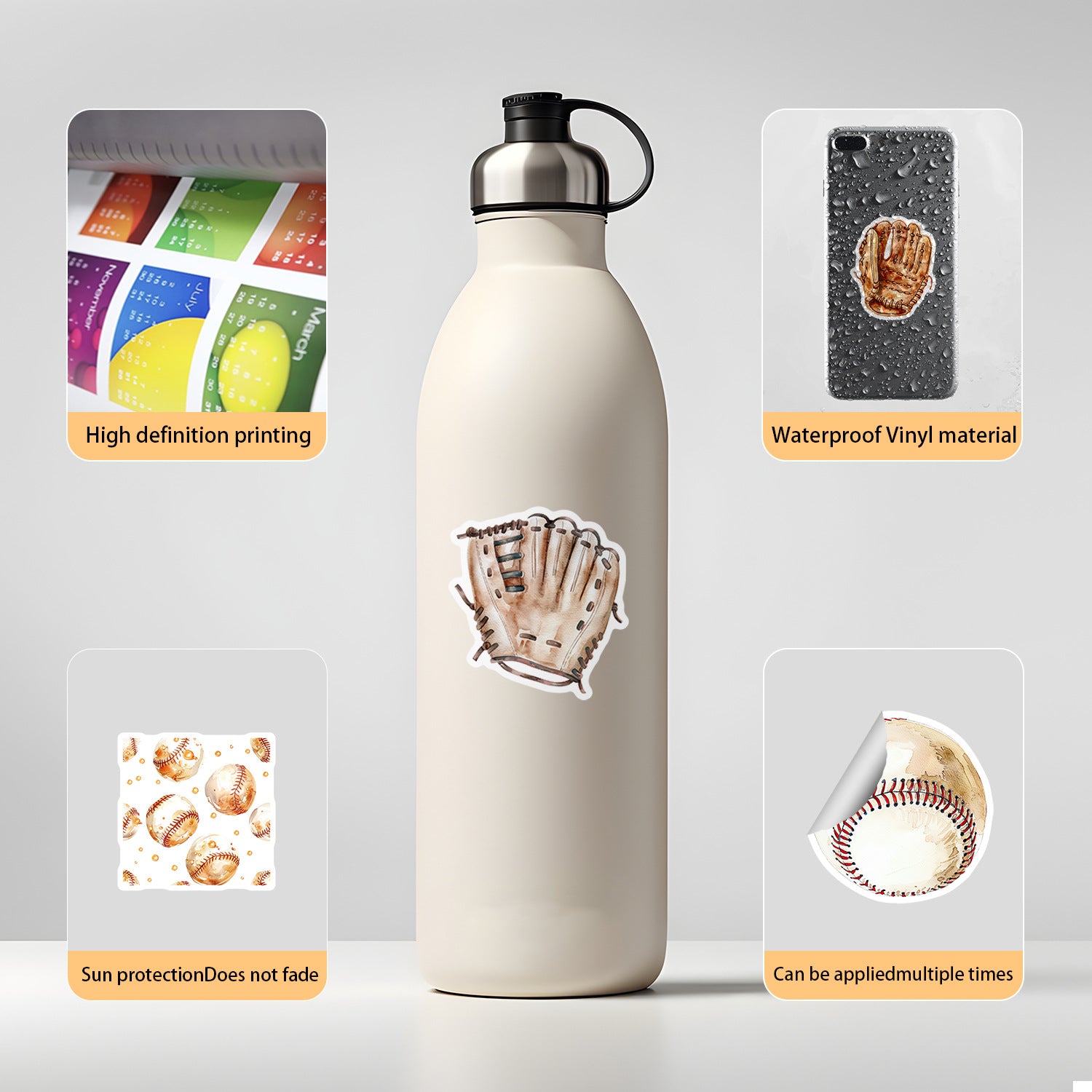 Wholesale 50pcs sports baseball graffiti stickers