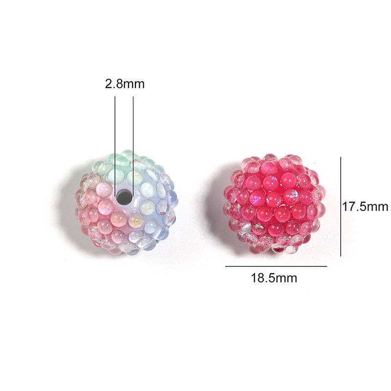 Wholesale 20pcs Aurora Mermaid Acrylic Diamond Ball Beads