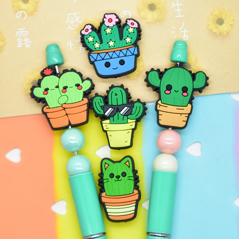 Wholesale Random 100pcs/pack Cartoon cactus plant beads Focal Beads