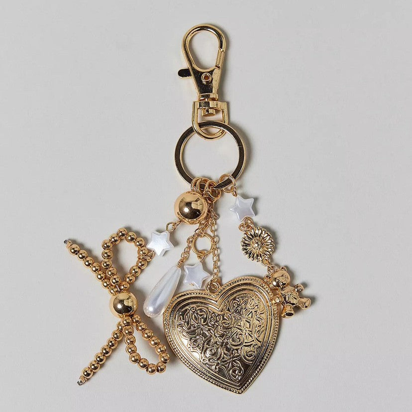 Wholesale Devil' s Eye Metal Geometric Heart Pendant Woven Keychain