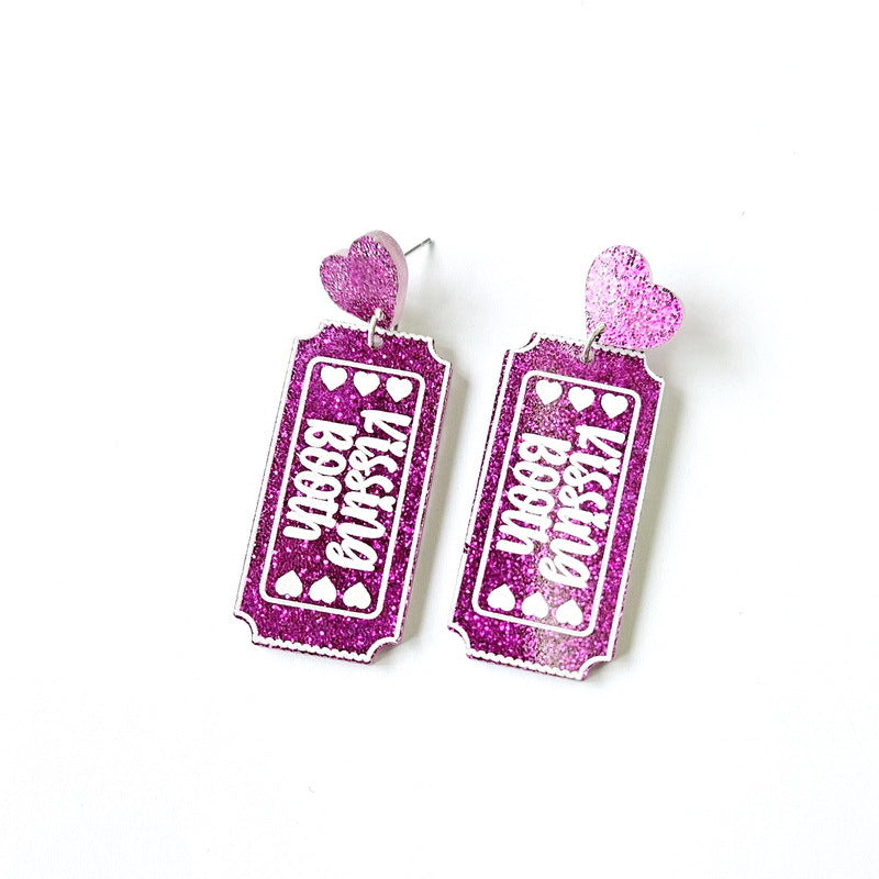 Wholesale Valentine's Day XOXO Heart Acrylic Earrings