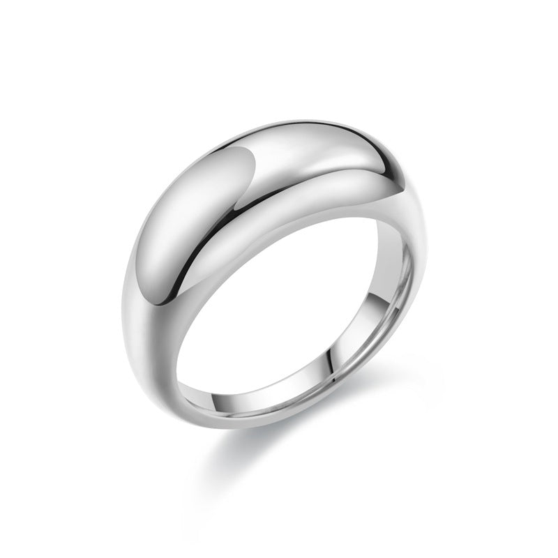 Wholesale Cup Handle Shape Simple Titanium Steel Ring
