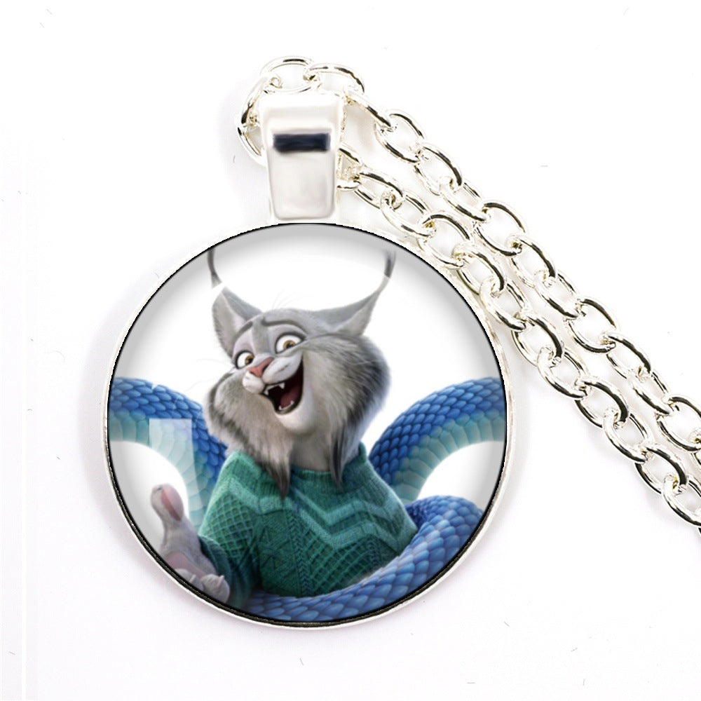Wholesale Cartoon Cute Animal Time Gem Round Necklace  OLY Exclusive