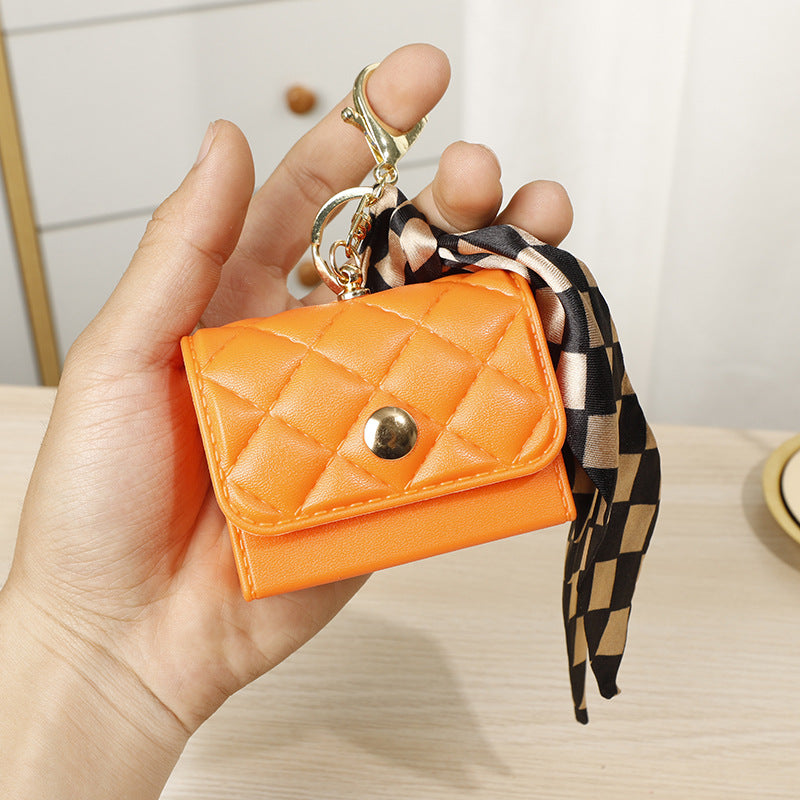 Wholesale Pu Lipstick Bag Silk Scarf Coin Purse Keychain