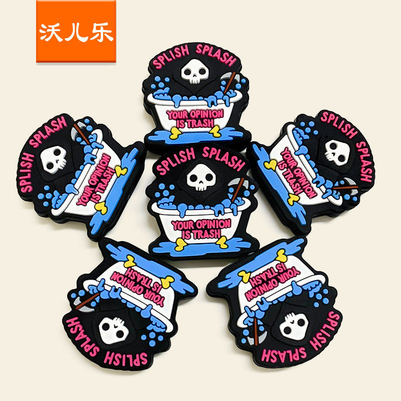 Wholesale 10pcs/pack Skull Beads DIY Silicone Focus Beads