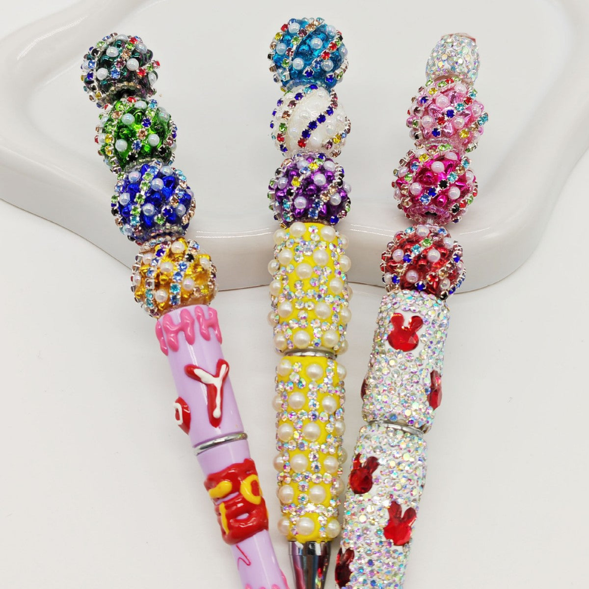 Wholesale 10pcs drill ball colored straight hole Acrylic Beads