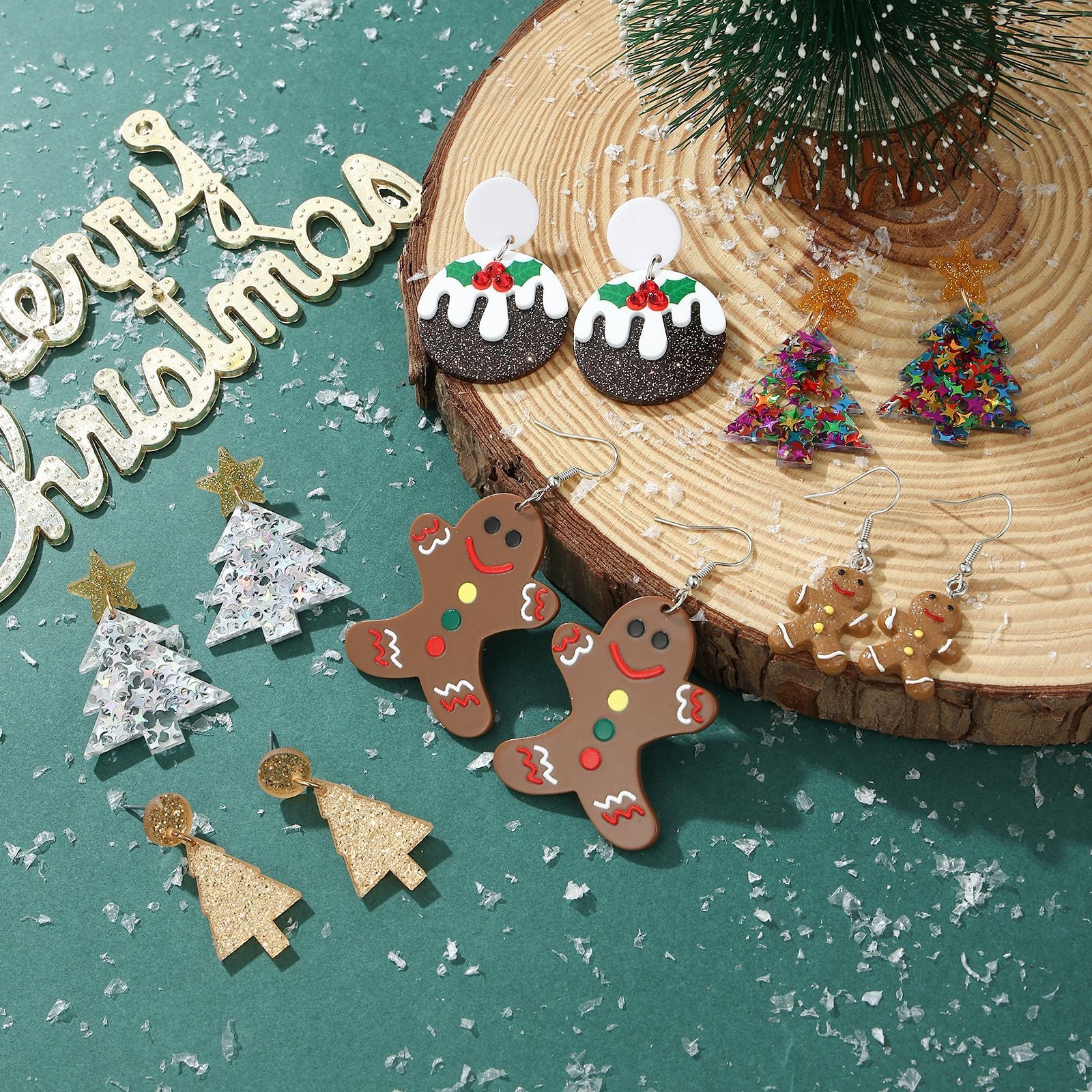 Wholesale Christmas Santa Snowman Bell Earrings For Women Zinc Alloy Party Wear Fashion Accessory