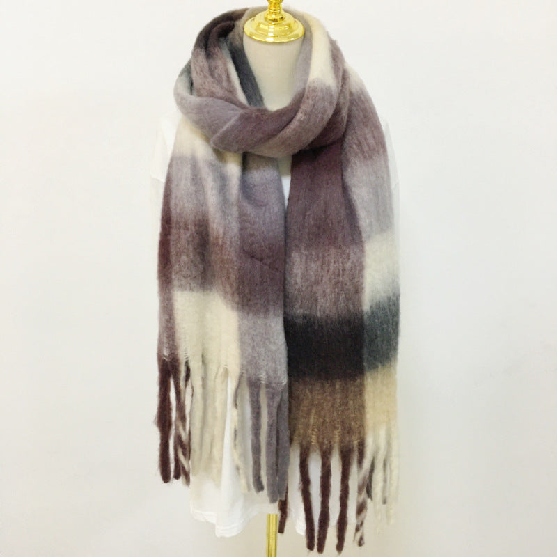 Wholesale Winter Polyester British Ac Rainbow Plaid Scarf
