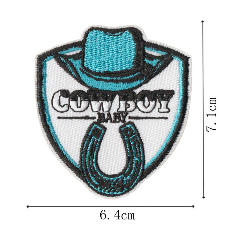 Wholesale Cartoon Cowboy Boot Embroidered Patches Iron On DIY Fashion Accessory For Clothing Gift Boutique Resale