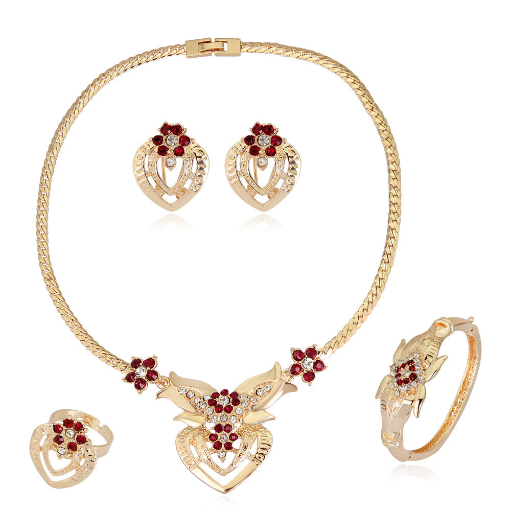 Wholesale Exquisite Crown Shaped Alloy Jewelry Set of Four Pieces