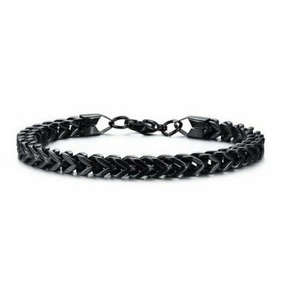 Wholesale Stainless steel hip-hop double row positive and negative chain braided bracelet