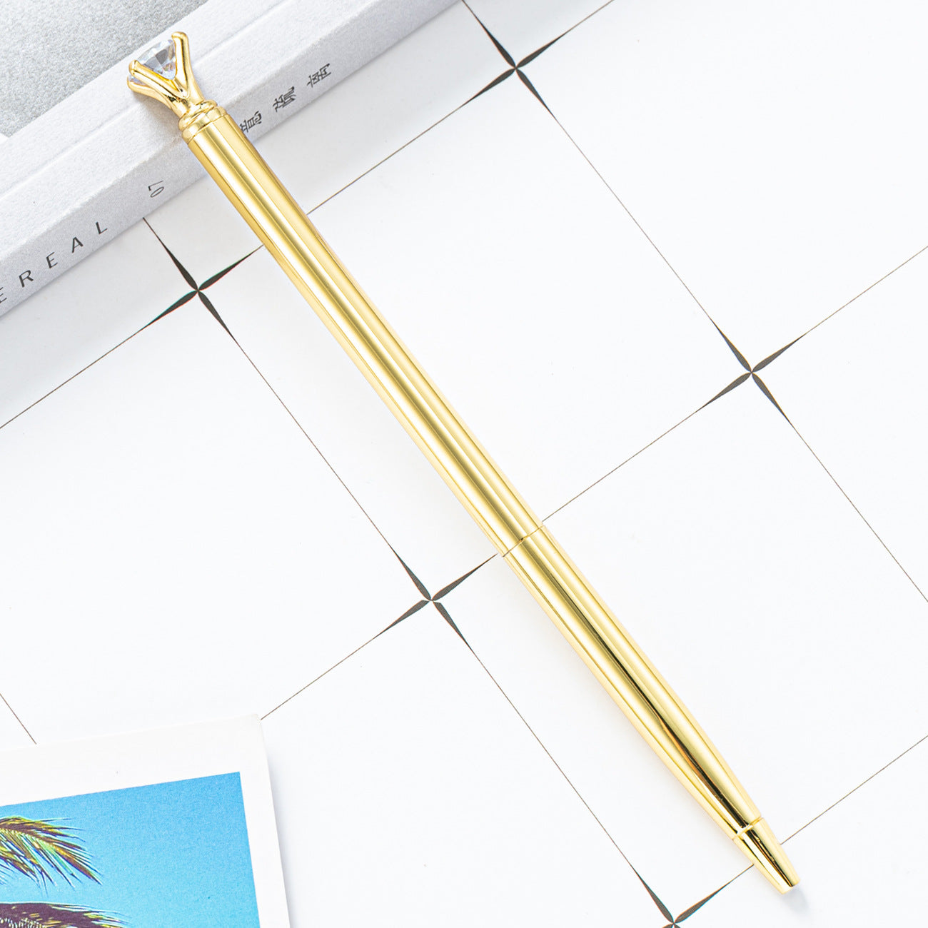 Hoelsale Pens Gradient Small Diamond Ballpoint Pen Metal Pen