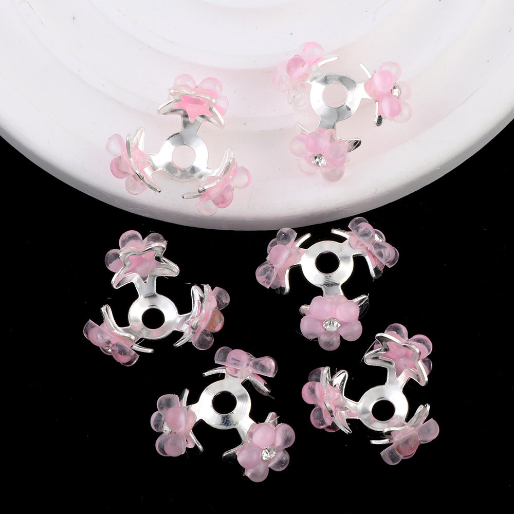 Wholesale 10pcs/pack Heavy rhinestone five-pointed star perforated torus DIY alloy accessories