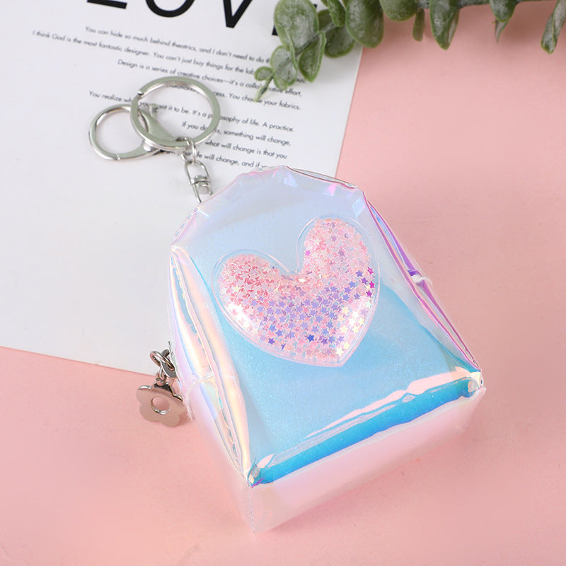 Wholesale Transparent PU Coin Purse Keychain
