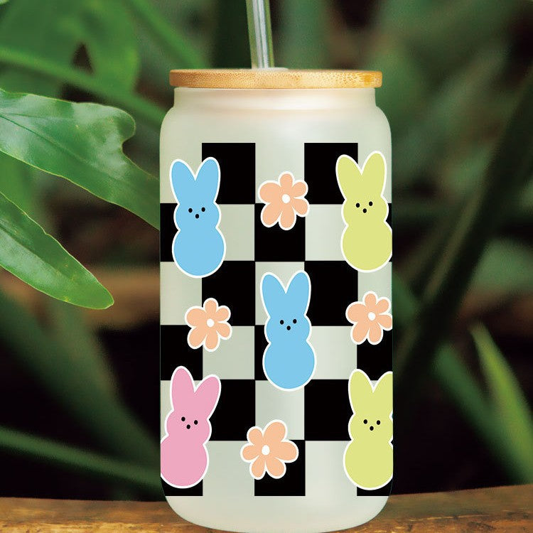 Wholesale Cute Easter Colorful Egg Rabbit 16oz Cup UV DTF Wraps