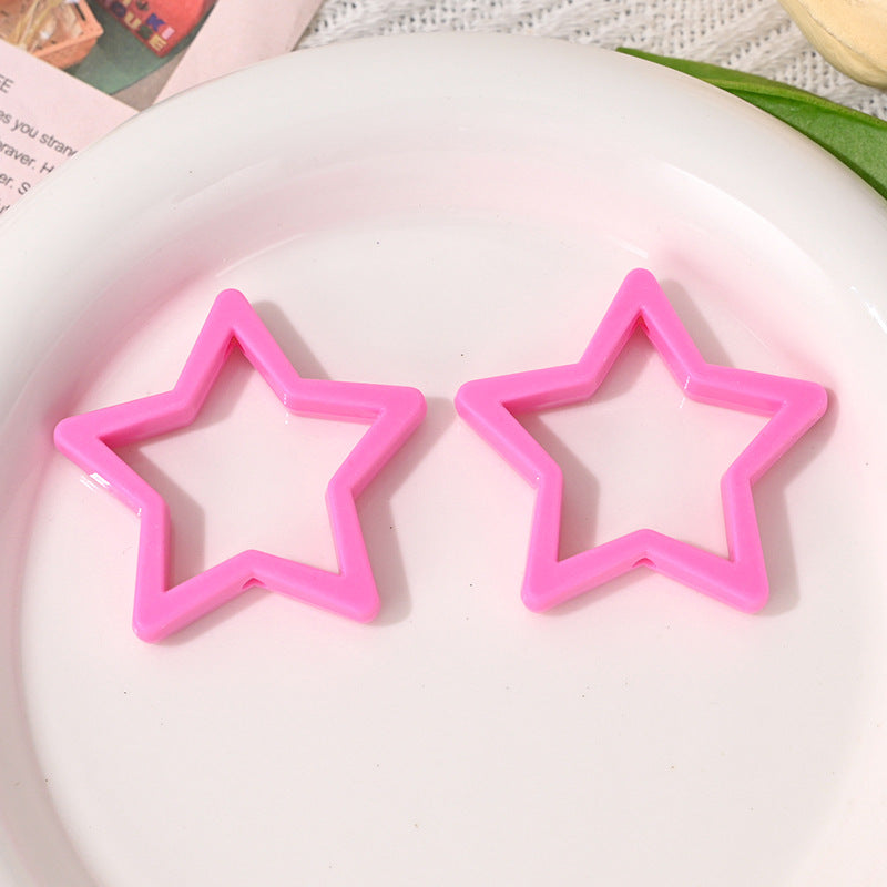 Wholesale  5pcs/pack  Large macaron-colored five-pointed star beads   Acrylic Beads