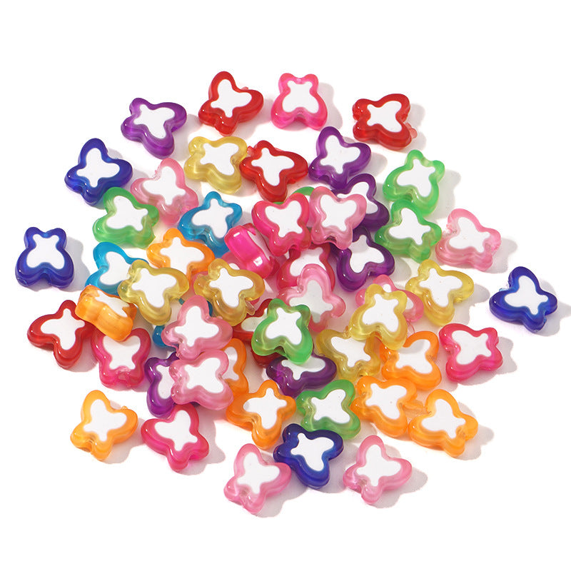 Cuentas de acrílico de corazón de 100 piezas/paquetes al por mayor