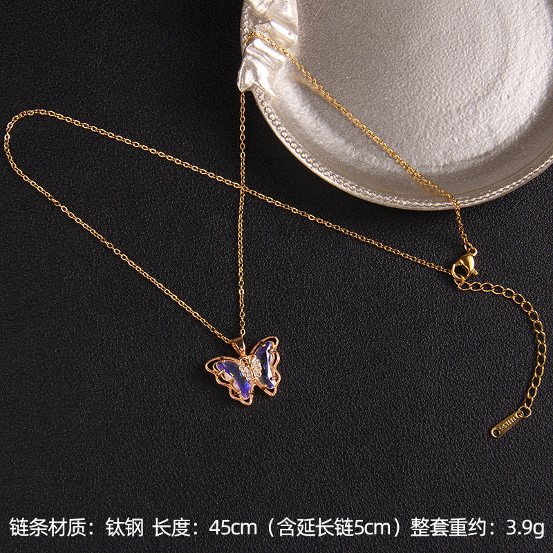 Wholesale Butterfly Necklace All-match Mori Niche Design Pendant