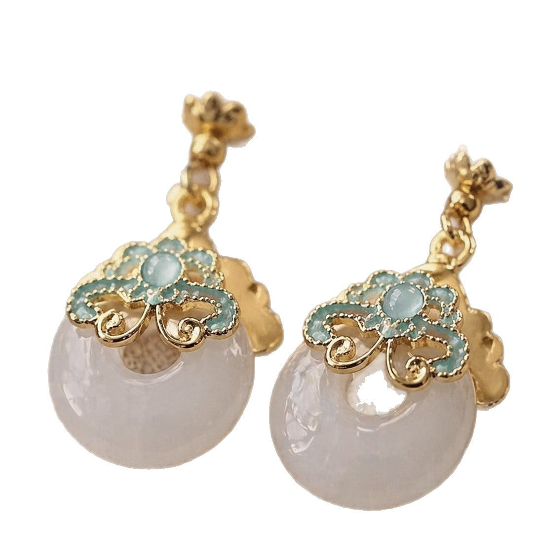 Wholesale Retro Chinese Style Tassel Earrings For Women Alloy Electroplated Floral Hanfu Qipao Fashion Accessory Gift