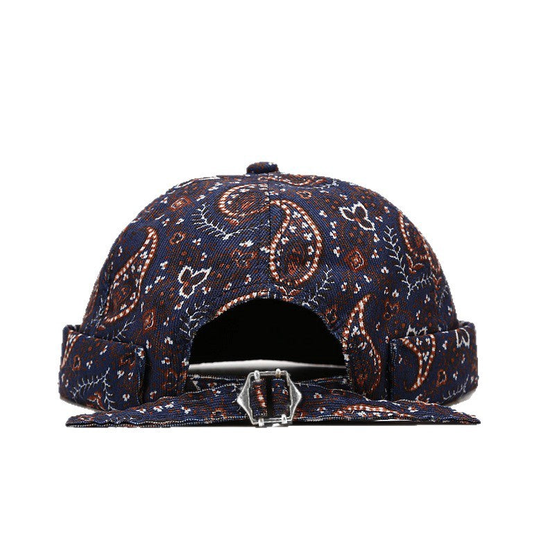 Wholesale  Cashew Flower Floor Hat  Retro Fashion Yuppie Hat Men's Trendy Melon Hat Beret