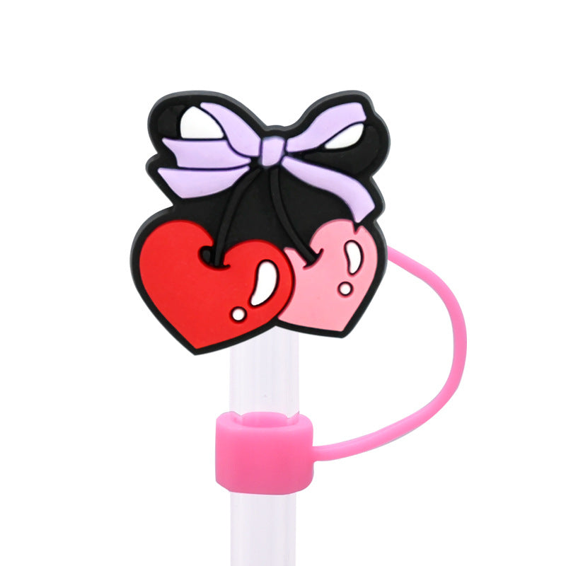 Wholesale Random 100pcs 10mm  Valentine' s Day dust plug straw accessories