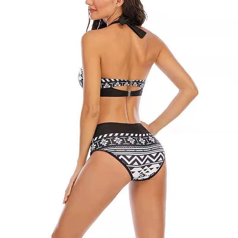 Wholesale Split Black & White Print Swimwear