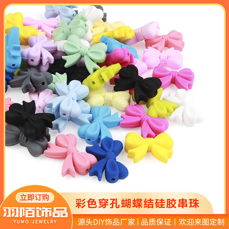 Wholesale 20pcs colorful bow Focal Beads
