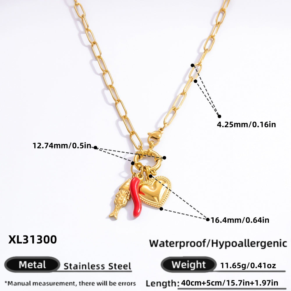 Wholesale INS style handmade pearl heart pendant