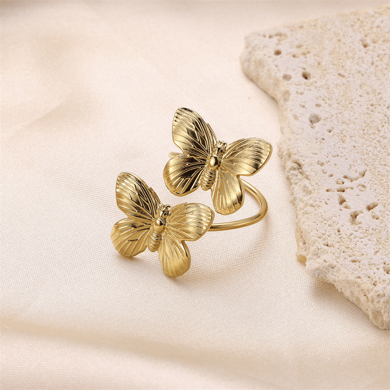 Wholesale Gold Butterfly Stainless Steel Rings