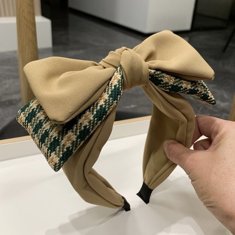 Wholesale Simple Retro Double Layer Bow Knot Sweet and Cute Fabric Headband