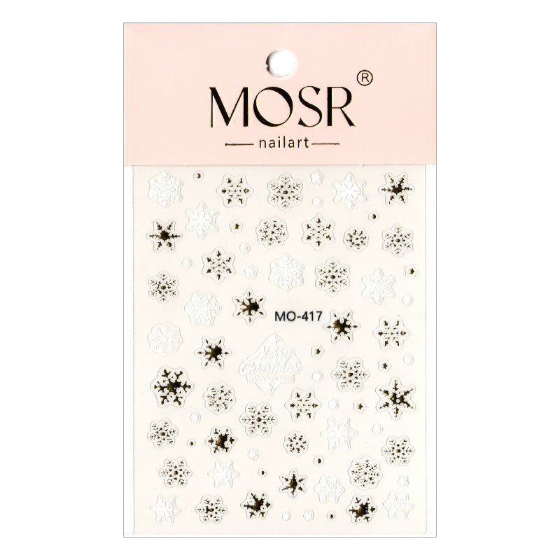 Wholesale Christmas embossed gold-stamped snow scene nail art stickers
