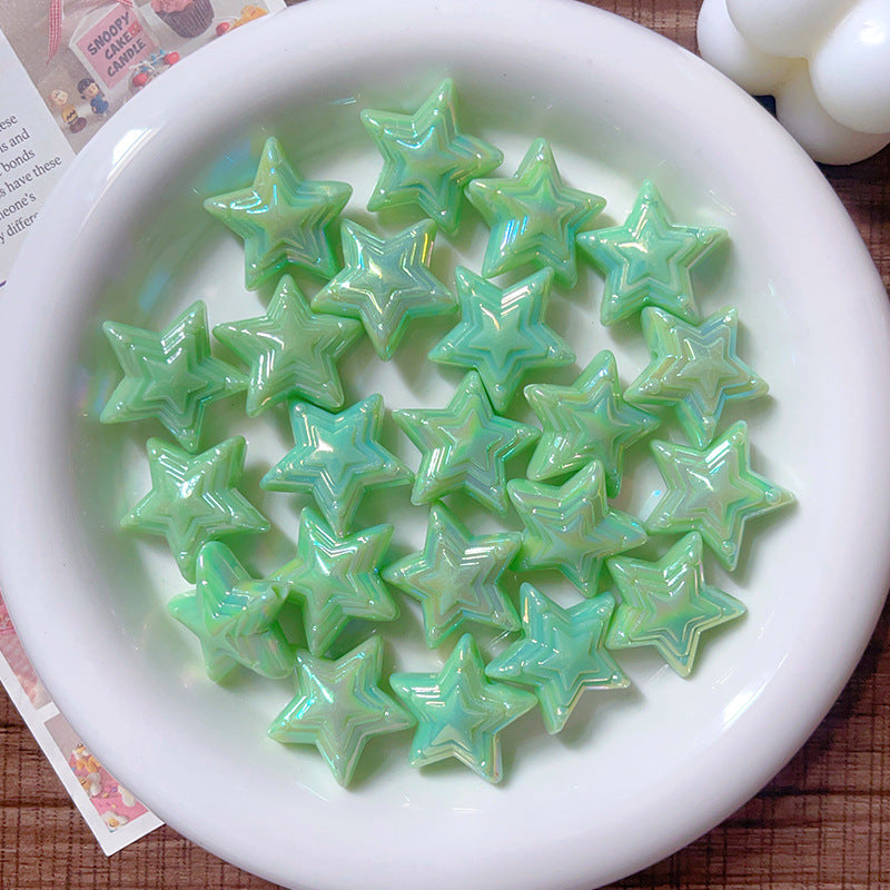 Wholesale 10pcs Color-plated UV Five-pointed Star  Acrylic Beads