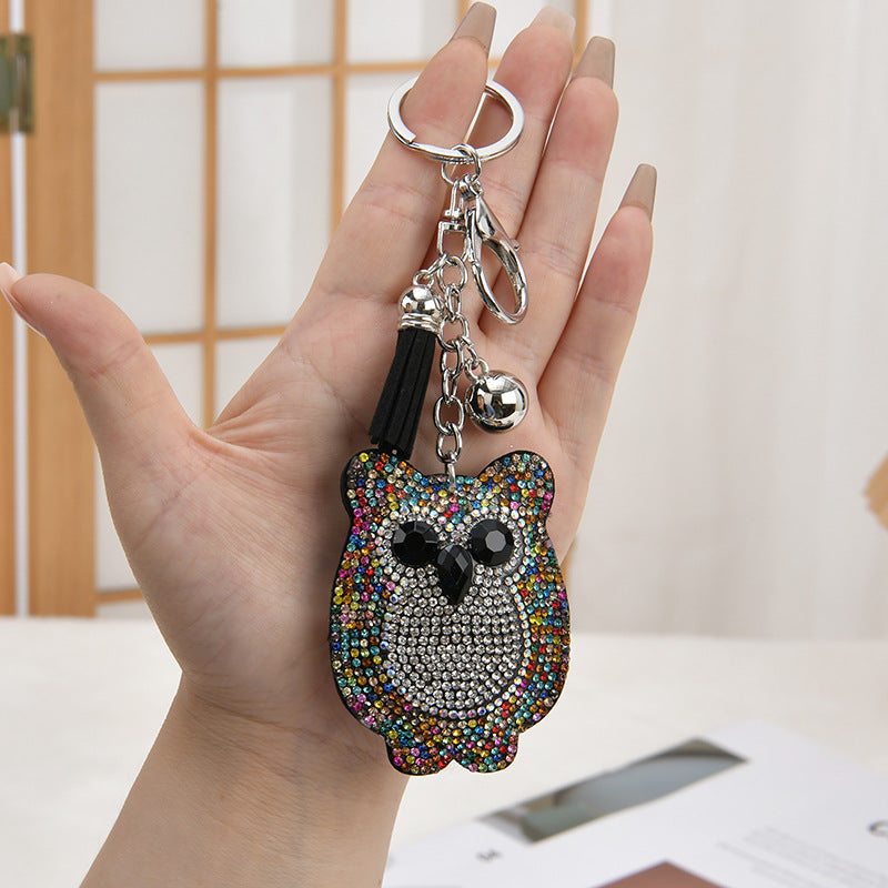 Wholesale Tassel Rhinestone Cartoon Women' s Bag Pendant Keychain