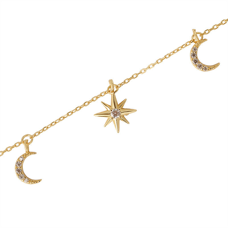 Wholesale 
Golden Star Moon Necklace