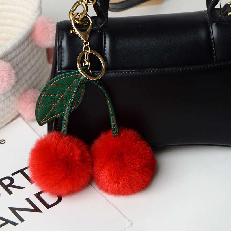 Wholesale Small Cherry Plush Keychain