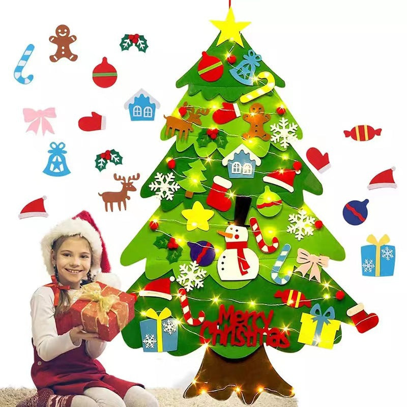 Wholesale 5pcs Felt Christmas Tree Christmas Ornaments Children' s DIY Felt Cloth Christmas Tree Christmas Children' s Ornaments